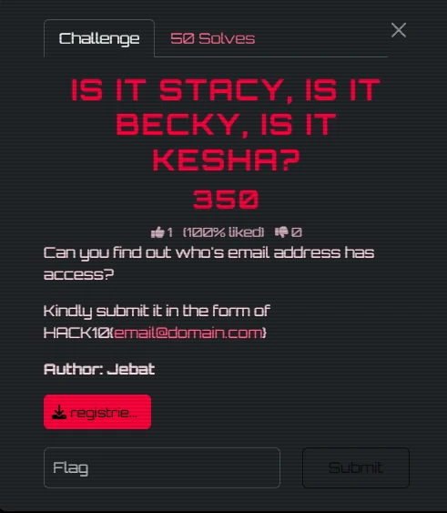 is it stacy, is it becky, is it kesha? writeup evidence